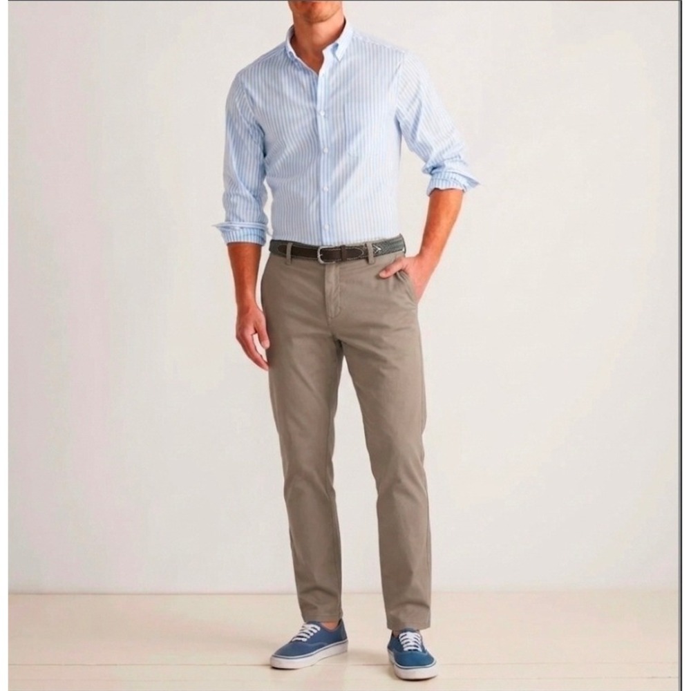 Vineyard Vines On-The-Go Pants Mens 30x30 Khaki NEW Performance 5-Pocket Chino
